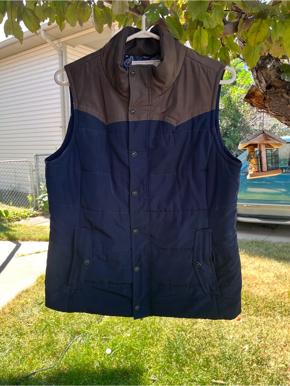 Women’s Ariat Navy and Brown Quilted Puffer Vest